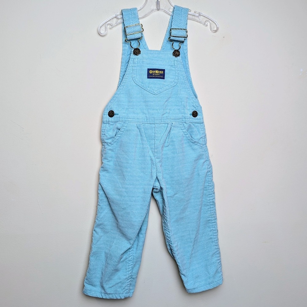 Oshkosh B'Gosh Vintage 80s Overalls Vestbak Rare Material Toddler 2T Osh Kosh